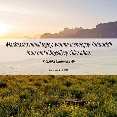 Picture 06 - Yooxanaa 5:15 SOM - Markaasaa ninkii tegey, wuuna u sheegay Yuhuuddii - Bible Verse Picture