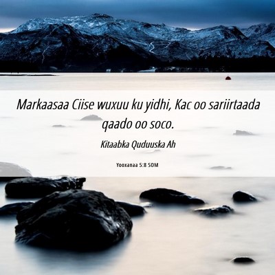 Picture 06 - Yooxanaa 5:8 SOM - Markaasaa Ciise wuxuu ku yidhi, Kac oo - Bible Verse Picture