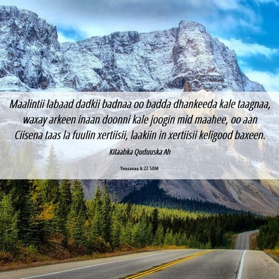 Picture 06 - Yooxanaa 6:22 SOM - Maalintii labaad dadkii badnaa oo badda dhankeeda - Bible Verse Picture