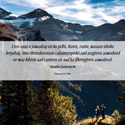 Picture 06 - Yooxanaa 6:26 SOM - Ciise ayaa u jawaabay oo ku yidhi, Runtii, - Bible Verse Picture