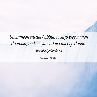 Picture 06 - Yooxanaa 6:37 SOM - Dhammaan wuxuu Aabbuhu i siiyo way ii iman - Bible Verse Picture