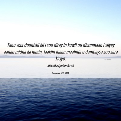 Picture 06 - Yooxanaa 6:39 SOM - Tanu waa doonistii kii i soo diray in kuwii uu - Bible Verse Picture