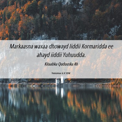 Picture 06 - Yooxanaa 6:4 SOM - Markaasna waxaa dhowayd Iiddii Kormaridda ee - Bible Verse Picture