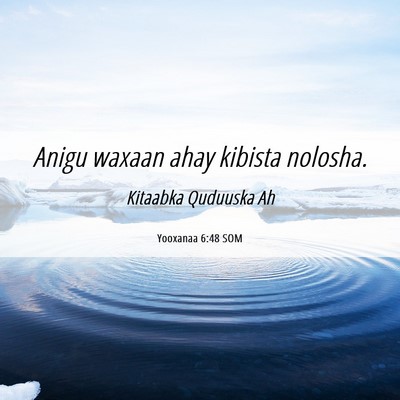 Picture 06 - Yooxanaa 6:48 SOM - Anigu waxaan ahay kibista - Bible Verse Picture