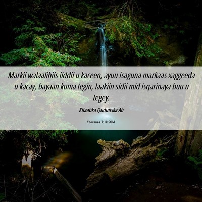 Picture 06 - Yooxanaa 7:10 SOM - Markii walaalihiis iiddii u kaceen, ayuu isaguna - Bible Verse Picture