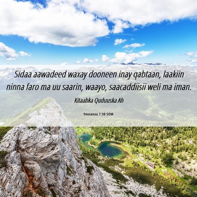 Picture 06 - Yooxanaa 7:30 SOM - Sidaa aawadeed waxay dooneen inay qabtaan, - Bible Verse Picture