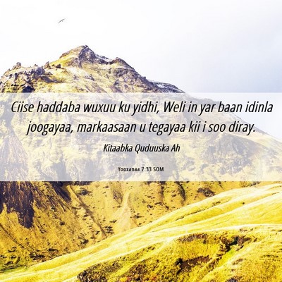 Picture 06 - Yooxanaa 7:33 SOM - Ciise haddaba wuxuu ku yidhi, Weli in yar baan - Bible Verse Picture
