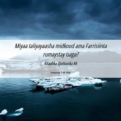 Picture 06 - Yooxanaa 7:48 SOM - Miyaa taliyayaasha midkood ama Farrisiinta - Bible Verse Picture