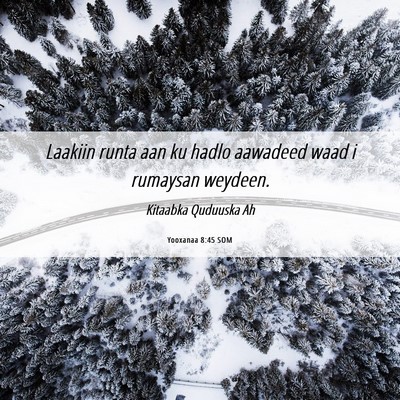 Picture 06 - Yooxanaa 8:45 SOM - Laakiin runta aan ku hadlo aawadeed waad i - Bible Verse Picture