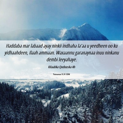 Picture 06 - Yooxanaa 9:24 SOM - Haddaba mar labaad ayay ninkii indhaha la'aa u - Bible Verse Picture