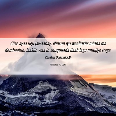 Picture 06 - Yooxanaa 9:3 SOM - Ciise ayaa ugu jawaabay, Ninkan iyo waalidkiis - Bible Verse Picture