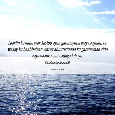 Picture 06 - Yuudas 1:10 SOM - Laakiin kuwanu wax kastoo ayan garanaynba way - Bible Verse Picture