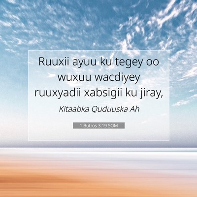 Picture 07 - 1 Butros 3:19 SOM - Ruuxii ayuu ku tegey oo wuxuu wacdiyey ruuxyadii - Bible Verse Picture