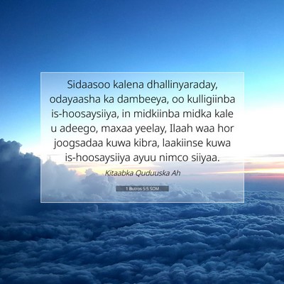 Picture 07 - 1 Butros 5:5 SOM - Sidaasoo kalena dhallinyaraday, odayaasha ka - Bible Verse Picture