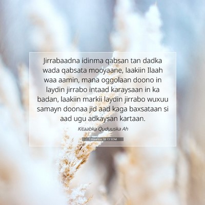 Picture 07 - 1 Korintos 10:13 SOM - Jirrabaadna idinma qabsan tan dadka wada qabsata - Bible Verse Picture
