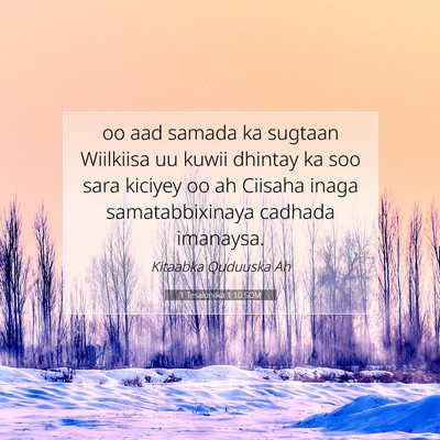 Picture 07 - 1 Tesaloniika 1:10 SOM - oo aad samada ka sugtaan Wiilkiisa uu kuwii - Bible Verse Picture