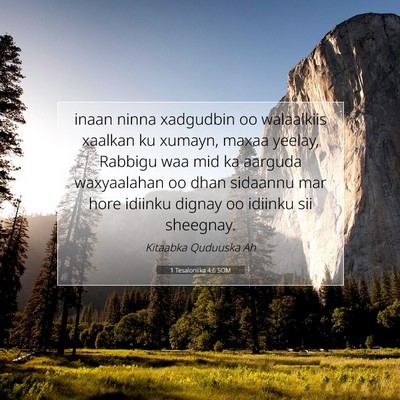 Picture 07 - 1 Tesaloniika 4:6 SOM - inaan ninna xadgudbin oo walaalkiis xaalkan ku - Bible Verse Picture