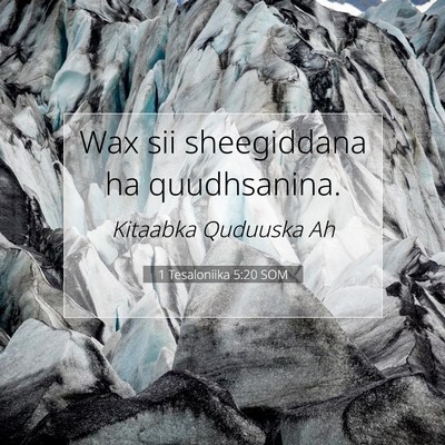 Picture 07 - 1 Tesaloniika 5:20 SOM - Wax sii sheegiddana ha - Bible Verse Picture