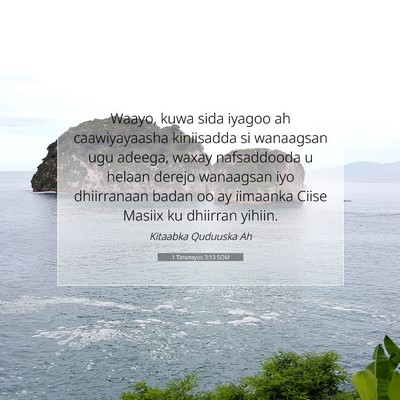 Picture 07 - 1 Timoteyos 3:13 SOM - Waayo, kuwa sida iyagoo ah caawiyayaasha - Bible Verse Picture