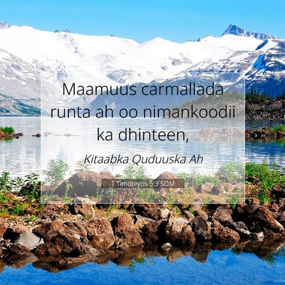Picture 07 - 1 Timoteyos 5:3 SOM - Maamuus carmallada runta ah oo nimankoodii ka - Bible Verse Picture