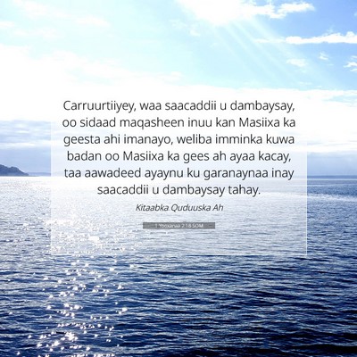 Picture 07 - 1 Yooxanaa 2:18 SOM - Carruurtiiyey, waa saacaddii u dambaysay, oo - Bible Verse Picture
