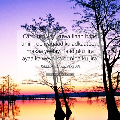 Picture 07 - 1 Yooxanaa 4:4 SOM - Carruurtiiyey, kuwa Ilaah baad tihiin, oo iyagaad - Bible Verse Picture