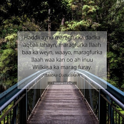 Picture 07 - 1 Yooxanaa 5:9 SOM - Haddii aynu maragfurka dadka aqbali lahayn, - Bible Verse Picture