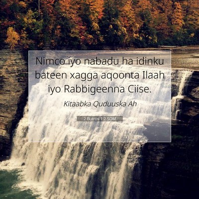Picture 07 - 2 Butros 1:2 SOM - Nimco iyo nabadu ha idinku bateen xagga aqoonta - Bible Verse Picture
