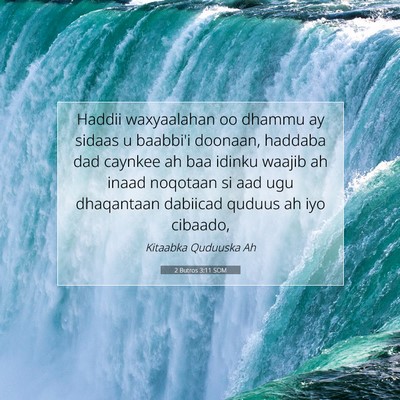 Picture 07 - 2 Butros 3:11 SOM - Haddii waxyaalahan oo dhammu ay sidaas u baabbi'i - Bible Verse Picture