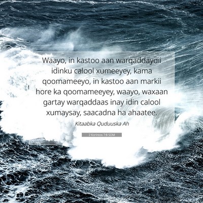 Picture 07 - 2 Korintos 7:8 SOM - Waayo, in kastoo aan warqaddaydii idinku calool - Bible Verse Picture