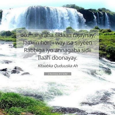 Picture 07 - 2 Korintos 8:5 SOM - oo mana aha sidaan rajaynay, laakiin hortii way - Bible Verse Picture
