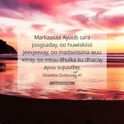 Picture 07 - Ayuub 1:20 SOM - Markaasaa Ayuub sara joogsaday, oo huwiskiisii - Bible Verse Picture