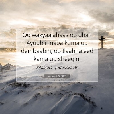 Picture 07 - Ayuub 1:22 SOM - Oo waxyaalahaas oo dhan Ayuub innaba kuma uu - Bible Verse Picture