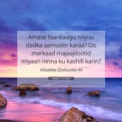Picture 07 - Ayuub 11:3 SOM - Amase faankaagu miyuu dadka aamusiin karaa? Oo - Bible Verse Picture