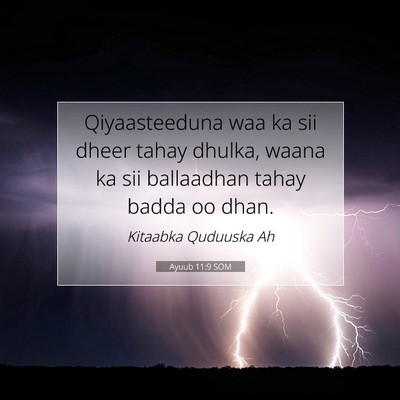 Picture 07 - Ayuub 11:9 SOM - Qiyaasteeduna waa ka sii dheer tahay dhulka, - Bible Verse Picture