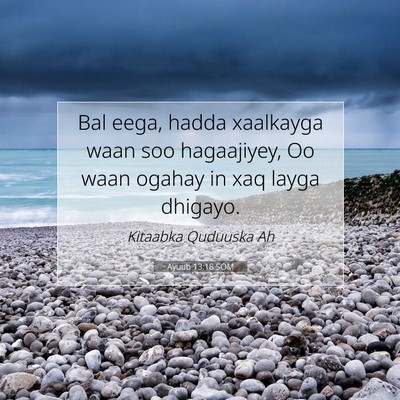 Picture 07 - Ayuub 13:18 SOM - Bal eega, hadda xaalkayga waan soo hagaajiyey, Oo - Bible Verse Picture