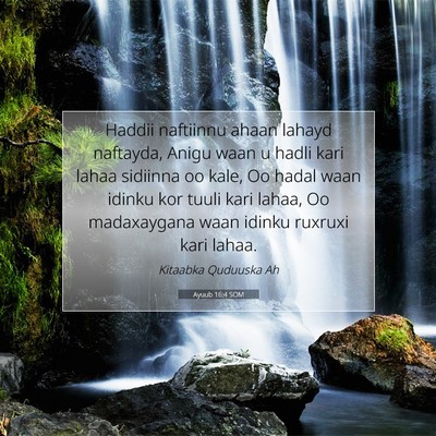 Picture 07 - Ayuub 16:4 SOM - Haddii naftiinnu ahaan lahayd naftayda, Anigu - Bible Verse Picture
