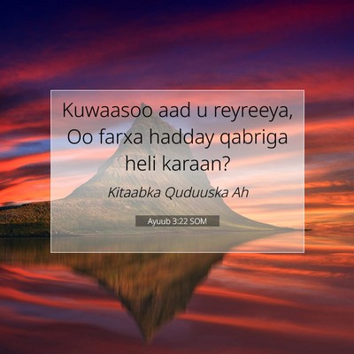 Picture 07 - Ayuub 3:22 SOM - Kuwaasoo aad u reyreeya, Oo farxa hadday qabriga - Bible Verse Picture