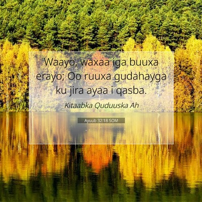 Picture 07 - Ayuub 32:18 SOM - Waayo, waxaa iga buuxa erayo; Oo ruuxa gudahayga - Bible Verse Picture