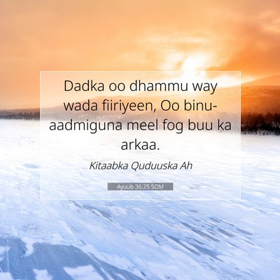 Picture 07 - Ayuub 36:25 SOM - Dadka oo dhammu way wada fiiriyeen, Oo - Bible Verse Picture