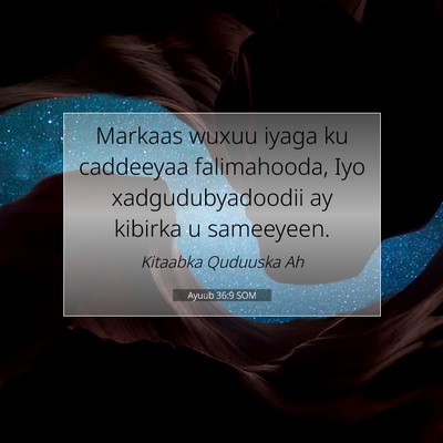 Picture 07 - Ayuub 36:9 SOM - Markaas wuxuu iyaga ku caddeeyaa falimahooda, Iyo - Bible Verse Picture