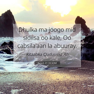 Picture 07 - Ayuub 41:33 SOM - Dhulka ma joogo mid sidiisa oo kale, Oo - Bible Verse Picture
