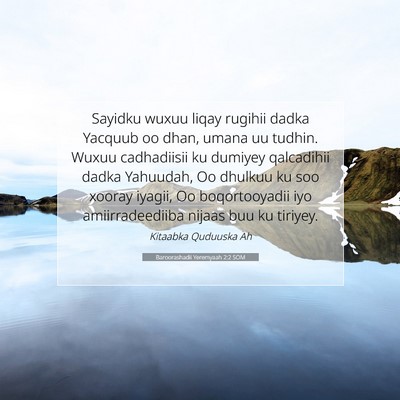 Picture 07 - Baroorashadii Yeremyaah 2:2 SOM - Sayidku wuxuu liqay rugihii dadka Yacquub oo - Bible Verse Picture