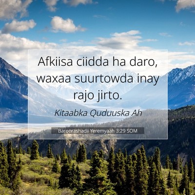 Picture 07 - Baroorashadii Yeremyaah 3:29 SOM - Afkiisa ciidda ha daro, waxaa suurtowda inay rajo - Bible Verse Picture