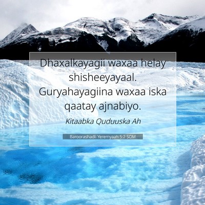 Picture 07 - Baroorashadii Yeremyaah 5:2 SOM - Dhaxalkayagii waxaa helay shisheeyayaal. - Bible Verse Picture