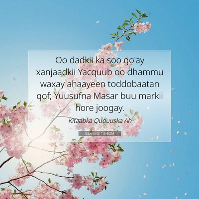 Picture 07 - Baxniintii 1:5 SOM - Oo dadkii ka soo go'ay xanjaadkii Yacquub oo - Bible Verse Picture