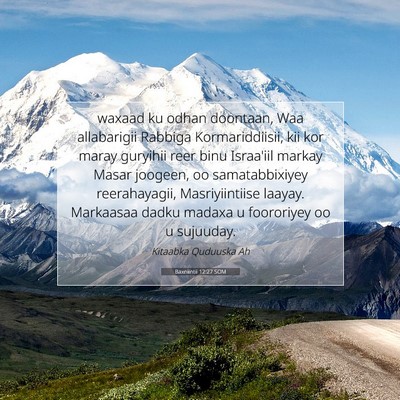 Picture 07 - Baxniintii 12:27 SOM - waxaad ku odhan doontaan, Waa allabarigii Rabbiga - Bible Verse Picture
