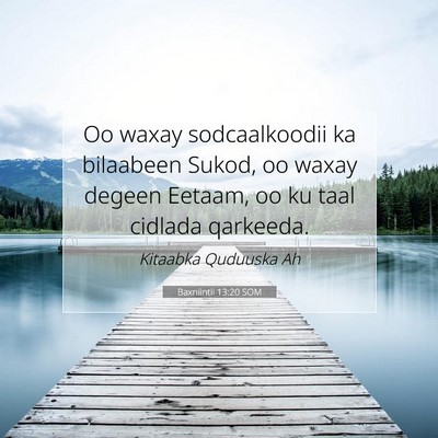Picture 07 - Baxniintii 13:20 SOM - Oo waxay sodcaalkoodii ka bilaabeen Sukod, oo - Bible Verse Picture