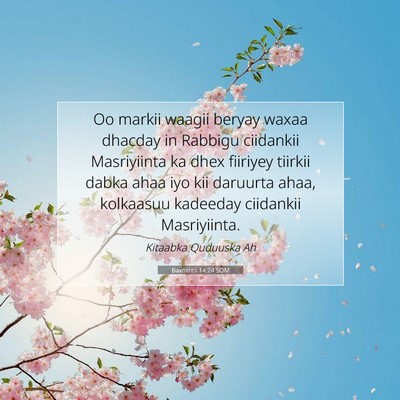 Picture 07 - Baxniintii 14:24 SOM - Oo markii waagii beryay waxaa dhacday in Rabbigu - Bible Verse Picture