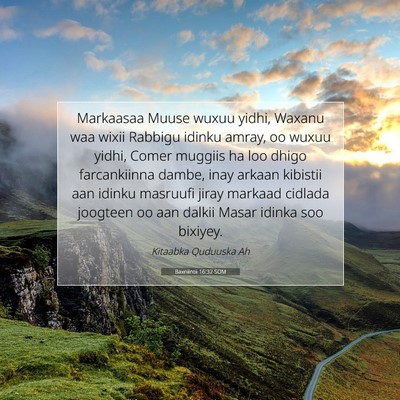Picture 07 - Baxniintii 16:32 SOM - Markaasaa Muuse wuxuu yidhi, Waxanu waa wixii - Bible Verse Picture